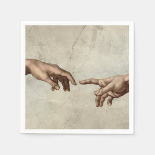 Michaelangelo hands creation adam god napkins