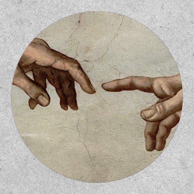 Michaelangelo hands creation adam god patch (Front)
