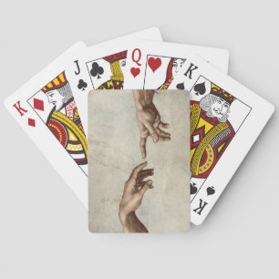 Michaelangelo hands creation adam god poker cards