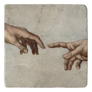 Michaelangelo hands creation adam god trivet