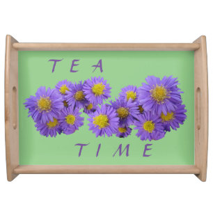 Michaelmas Daisy Cust. Green Serving Tray