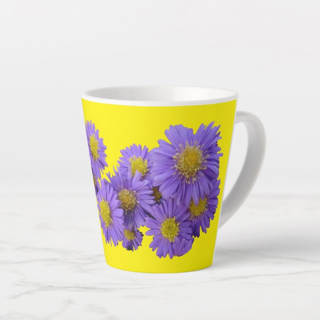 Michaelmas Daisy Cust. Yellow Latte Mug (Right Angle)