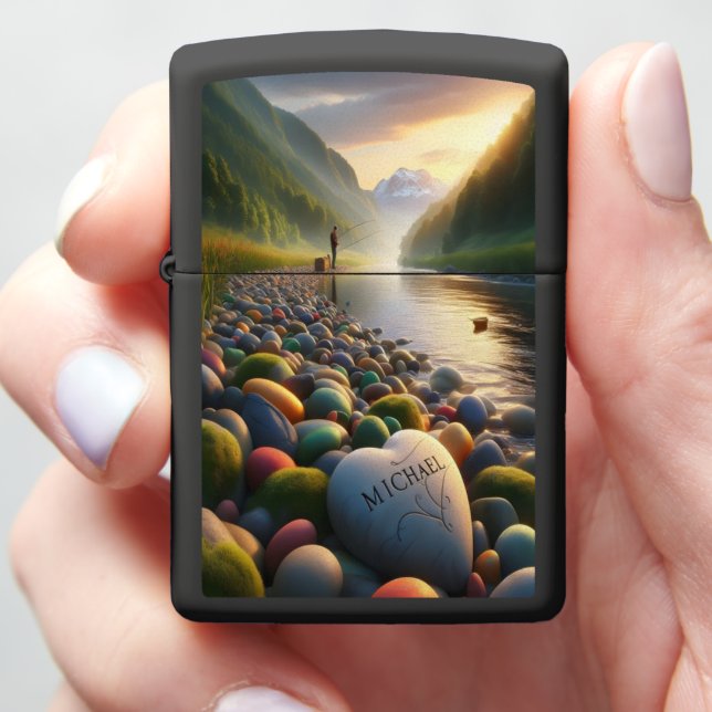 Michael's Mountain Stream Memory Zippo Lighter (In Hand)
