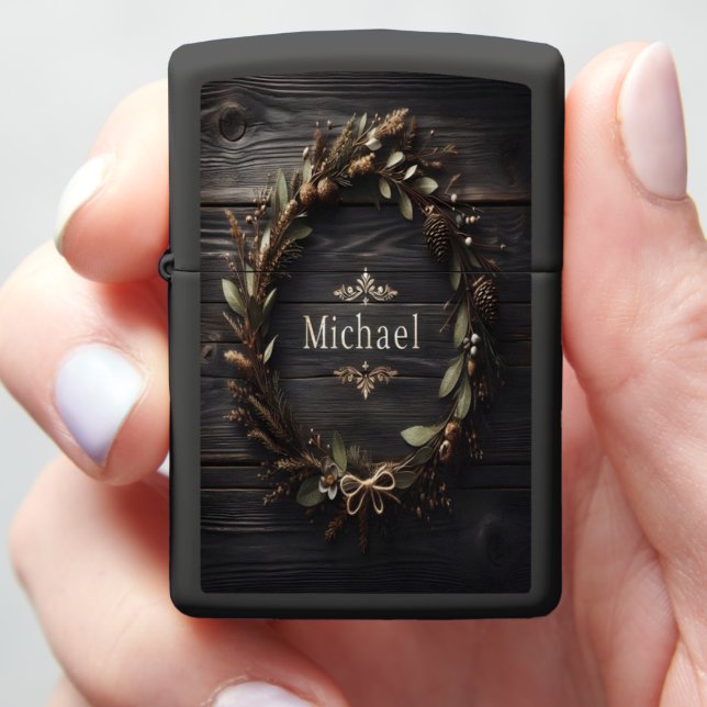 Michael's Rustic Wreath Zippo Lighter (In Hand)