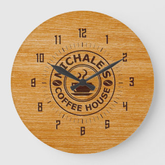 Michale's Coffee House Engrave Effect Wall Clock