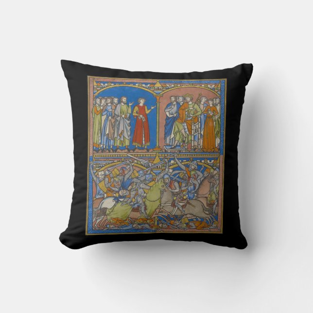 Michal's Dowry, A Bloody Struggle Throw Pillow (Front)