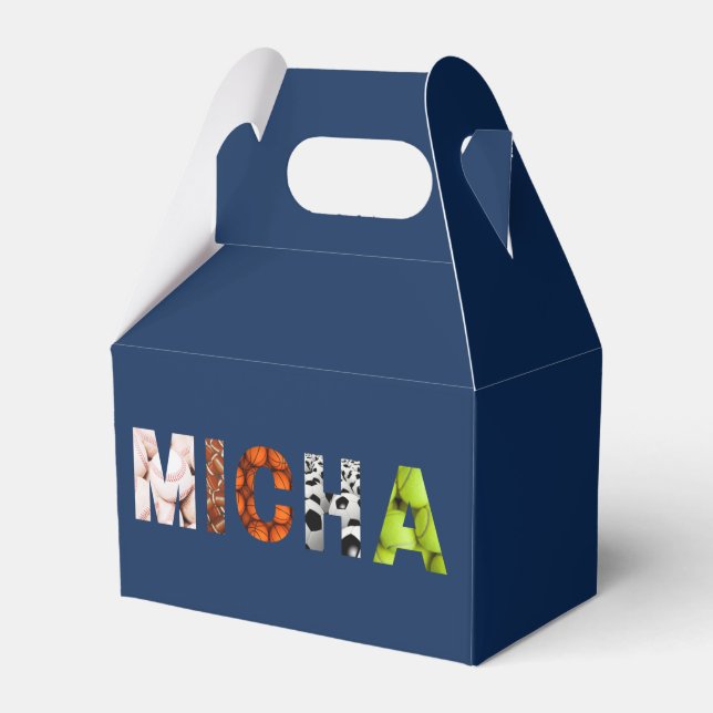 MIcha's Bar Mitzvah Favor Boxes (Front Side)