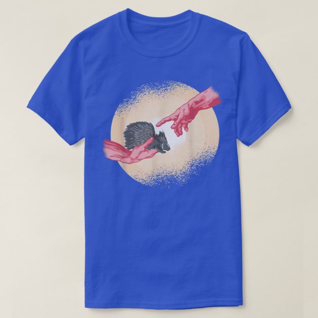 Michel Angelo hand of god funny Porcupine T-Shirt (Design Front)