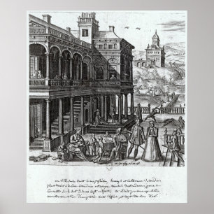 Michel de Nostradame being consulted Poster