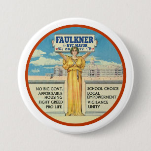 Michel Faulkner for New York City Mayor 2017 Pinback Button