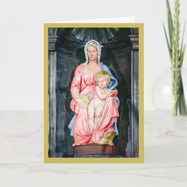 Michelangelo 1504 Madonna of Bruges Christmas  Card (Front)