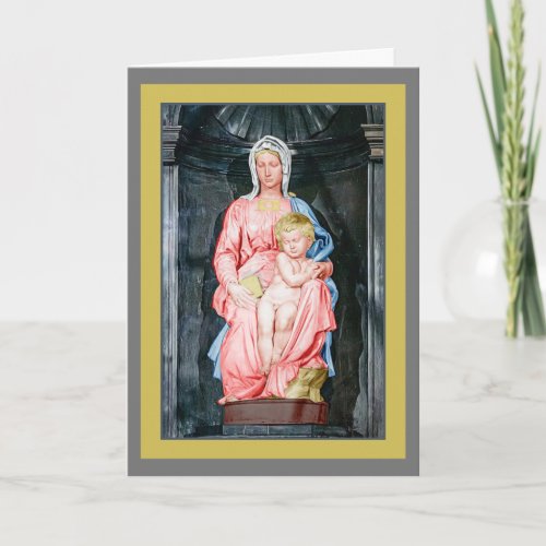 Michelangelo 1504 Madonna of Bruges Christmas  Card