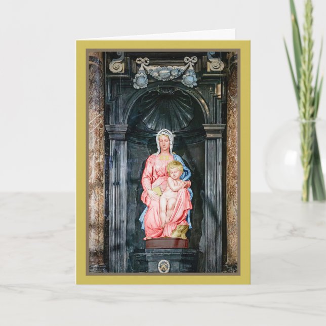 Michelangelo 1504 Madonna of Bruges Christmas  Card (Front)