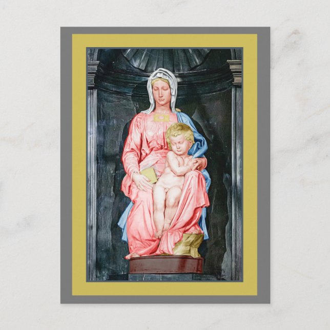 Michelangelo 1504 Madonna of Bruges Christmas  Postcard (Front)