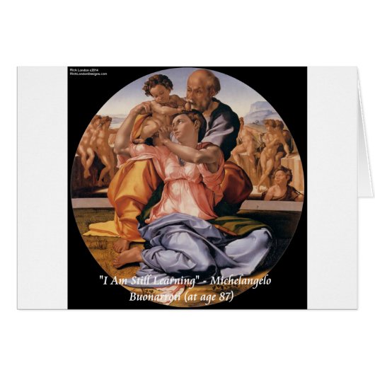 Michelangelo Art & Famous "Learning" Quote Cards (Front Horizontal)