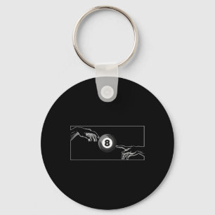 Michelangelo Artistic Billiards Hand Of God Black  Keychain