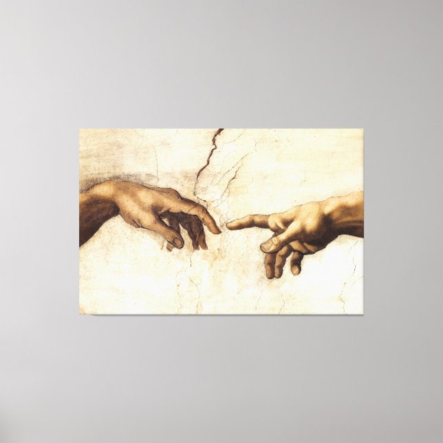 Michelangelo Buonarroti - Hand of God The Creation Canvas Print (Front)