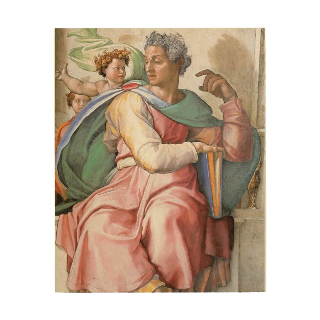 Michelangelo Buonarroti's Isaiah Wood Wall Art (Front)