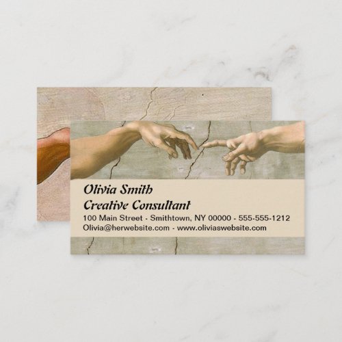 Michelangelo Creation Adam God Art Business Card