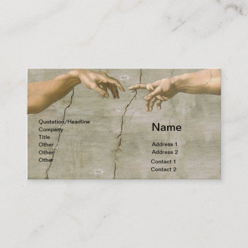 Customizable Michelangelo Creation of Adam Business Cards