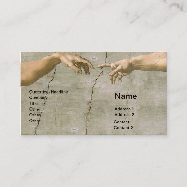 Michelangelo Creation Adam God Art Business Card (Front)