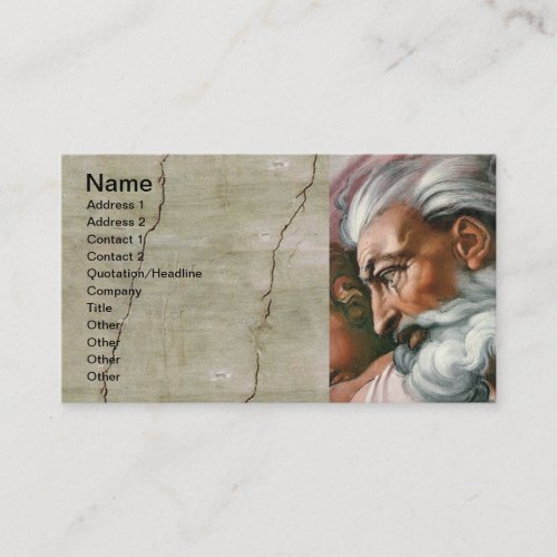 Michelangelo Creation Adam God Art Business Card