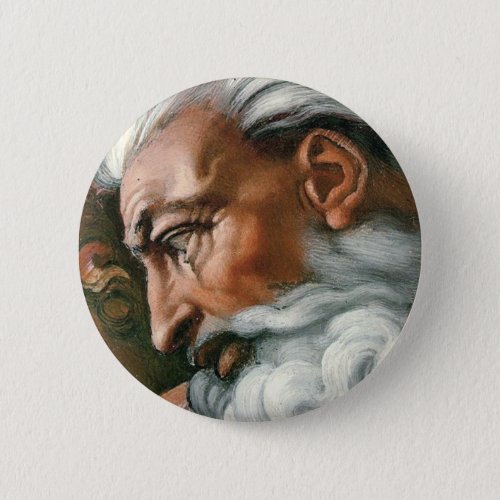 Michelangelo Creation Adam God Art Button
