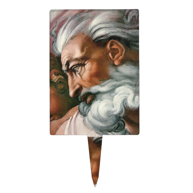 Michelangelo Creation Adam God Art Cake Topper (Front)