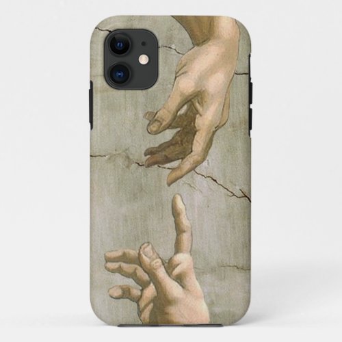 Michelangelo Creation Adam God Art iPhone 11 Case