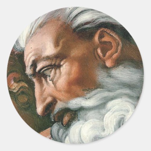 Michelangelo Creation Adam God Art Classic Round Sticker