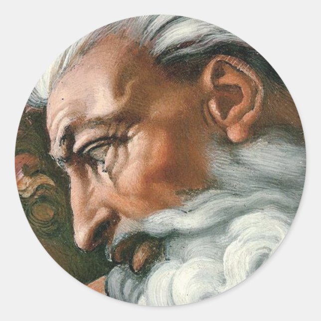 Michelangelo Creation Adam God Art Classic Round Sticker (Front)