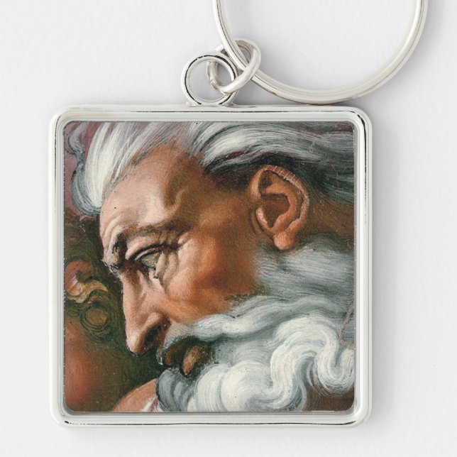 Michelangelo Creation Adam God Art Keychain (Front)