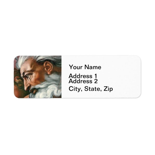 Michelangelo Creation Adam God Art Label (Front)