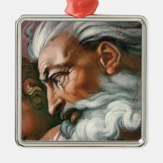 Michelangelo Creation Adam God Art Metal Ornament (Front)