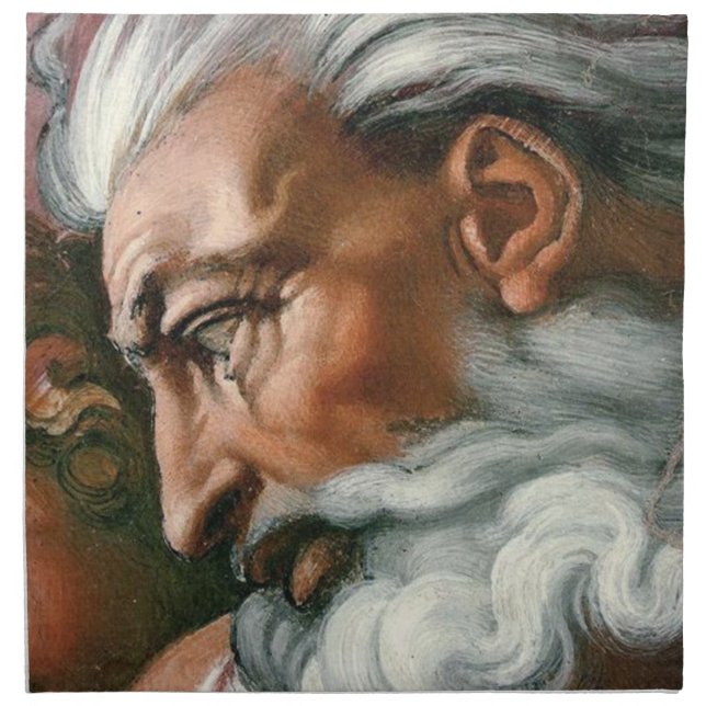 Michelangelo Creation Adam God Art Napkin (Front)