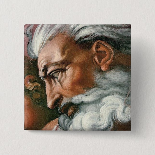 Michelangelo Creation Adam God Art Pinback Button (Front)