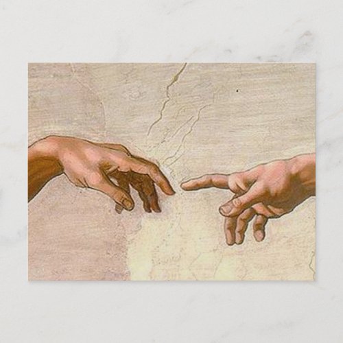 Michelangelo Creation Adam God Art Postcard