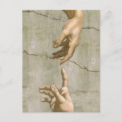 Michelangelo Creation Adam God Art Postcard