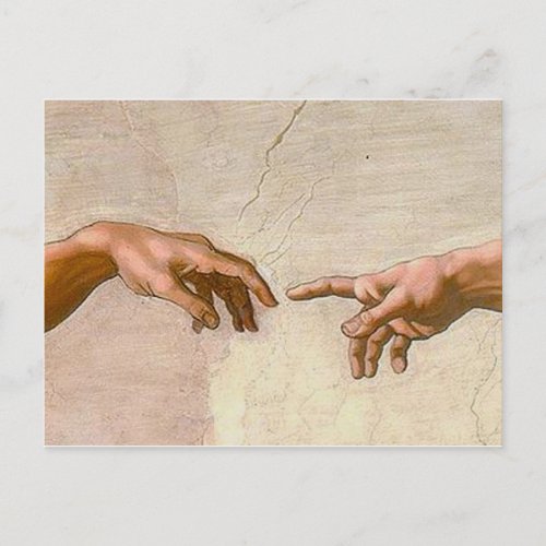 Michelangelo Creation Adam God Art Postcard