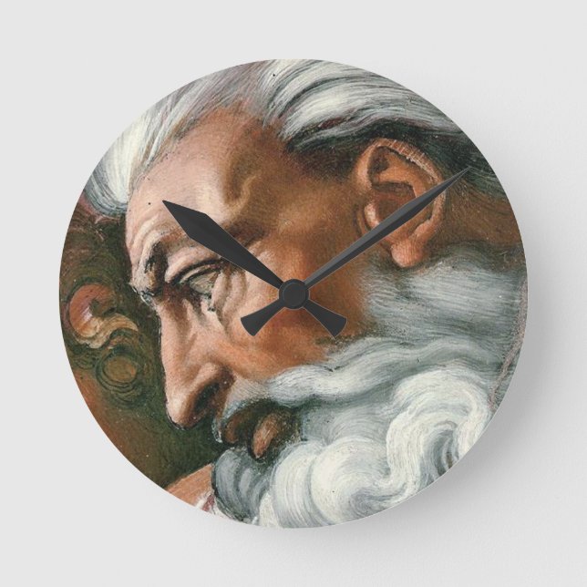 Michelangelo Creation Adam God Art Round Clock (Front)