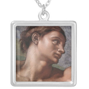 Michelangelo Creation Adam God Art Silver Plated Necklace