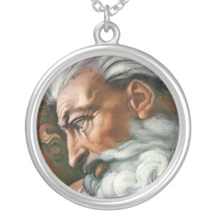 Michelangelo Creation Adam God Art Silver Plated Necklace