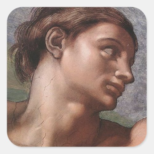 Michelangelo Creation Adam God Art Square Sticker