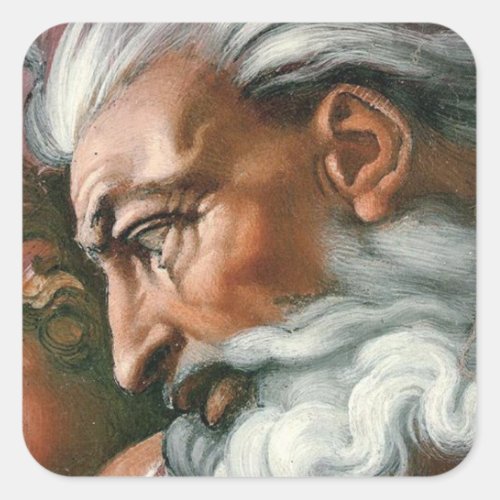 Michelangelo Creation Adam God Art Square Sticker