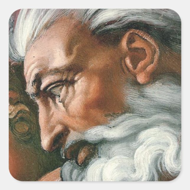 Michelangelo Creation Adam God Art Square Sticker (Front)