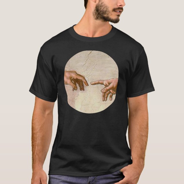 Michelangelo Creation Adam God Art T-Shirt (Front)
