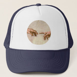 Michelangelo Creation Adam God Trucker Hat