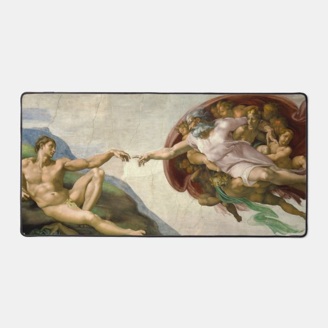 Michelangelo Creation of Adam Art Desk Mat (Front)