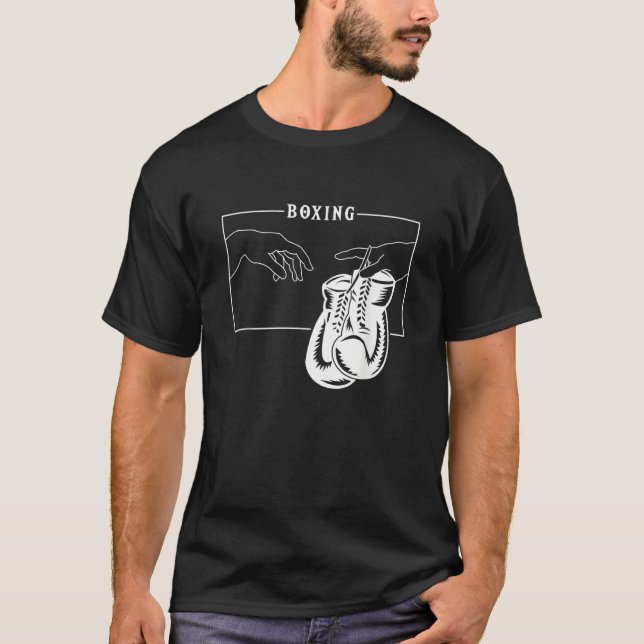 Michelangelo Creation of Adam Boxing Boxer Thai Bo T-Shirt (Front)