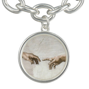 Michelangelo Creation of Adam Hands Fine Art Bracelet